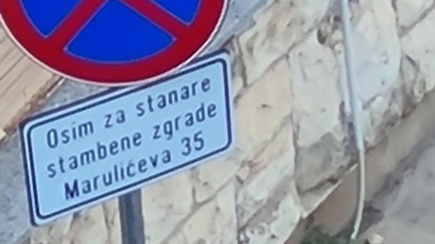 MARULIĆEVA UL. PROVJERA ISPRAVNOSTI POSTAVLJENOGA PROMETNOG ZNAKA